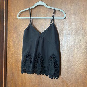 Abercrombie & Fitch Black Bottom Eyelet Detailing Tank Top